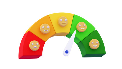 3d Satisfaction Stress level reduced Emotional overload Credit score or rating concept