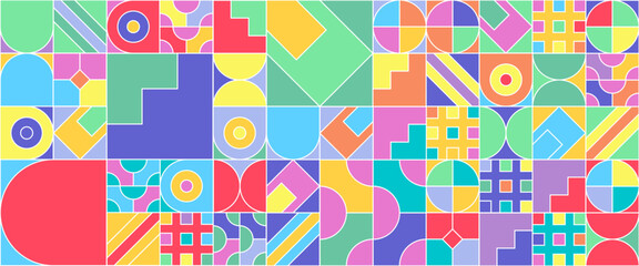 Colorful colourful vector modern banners with abstracts shapes geometric mosaic