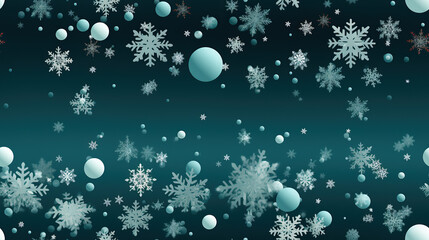 Fototapeta premium Seamless Snowflakes Winter Background Pattern