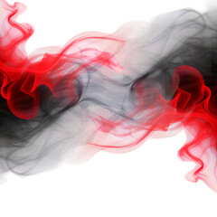 Black and red smoke cloud.Transparent light Black and red dark color smoke with isolated white background.