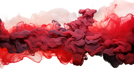 Black and red smoke cloud.Transparent light Black and red dark color smoke with isolated white background.