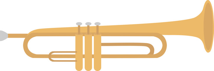 Vector illustration of trumpet. Brass wind musical instrument trumpet