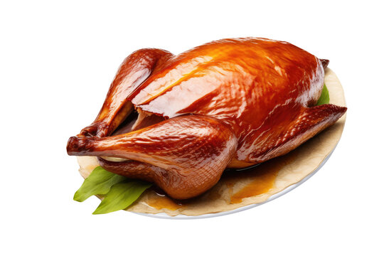 Delicious Peking Duck Serve on Plate, Transparent Background