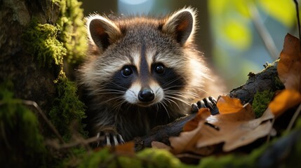 Naklejka premium Raccoon, Background Image, Background For Banner, HD