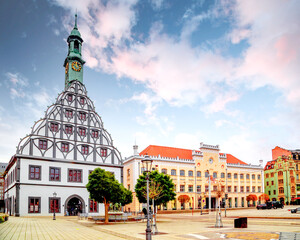 Rathaus und Gewandhaus, Altstadt, Zwickau, Deutschland  - obrazy, fototapety, plakaty