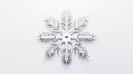 Snowflake Macro Photography on White Background for Winter Designs Snow, Holiday, Christmas