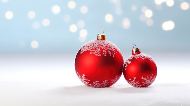 A red Christmas ball and a Christmas bauble.