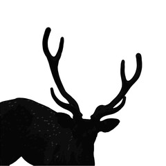 black deer icons. Logo of deer. Deer simple icon. Reindeer vector symbols. Set of deer's. Silhouette  deer illustration vector