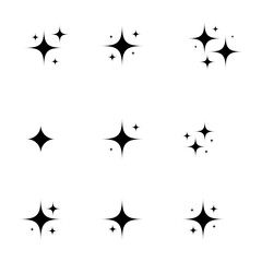 A set of shining and glowing stars, sparkle star icons,
and stars with festive decoration particles create an abstract staright effect. Twinkling stars, 
in this vector illustration.