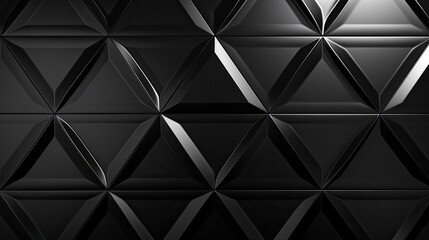 Fototapeta na wymiar Polished Semigloss Wall Background with Triangular Black Block Tiles.