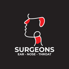 Ear Nose Throat logo design Art vector Illustration