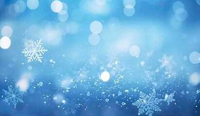 Obraz premium A blue snowflake background with snow flakes.
