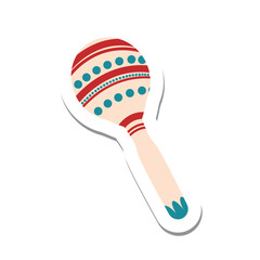 Isolated maraca musical instrument sticker Vector