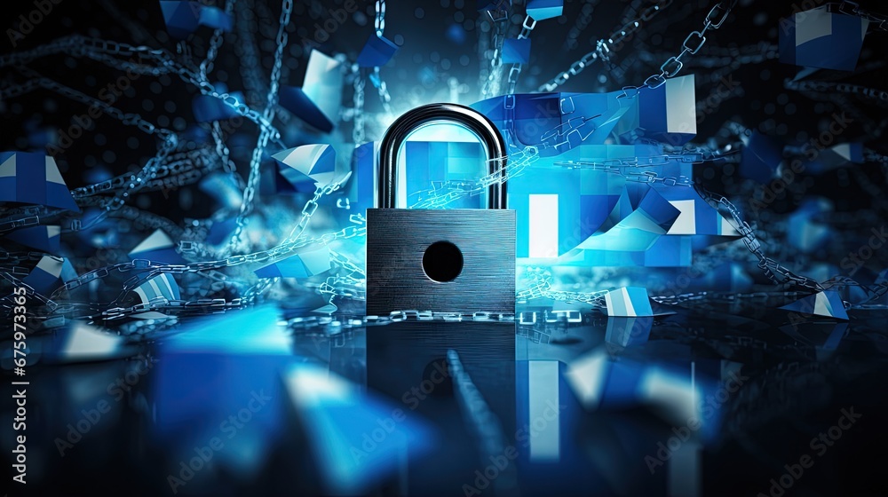 Poster national cyber security of finland on digital background data protection. safety systems concept. lo