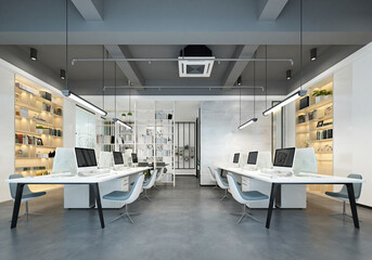 luxury office interior, 3d rendering