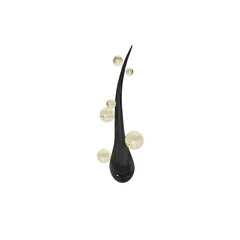 Hair damaged Repair concept. 3d restore and nourish hair, serum, treatment hair care, bubbles, oil liquid drop on transparent background. 3d render illustration. PNG