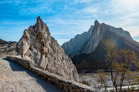 Mexico, Monterrey, Parque La Huasteca, rock formation mountains