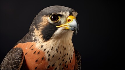 Portrait of a Hobby Falcon (Falco subbuteo) during feeding