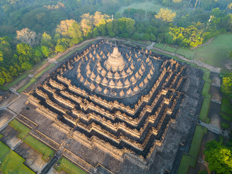 Borobudur is the largest Buddhist temple in the world. Java, Indonesia 