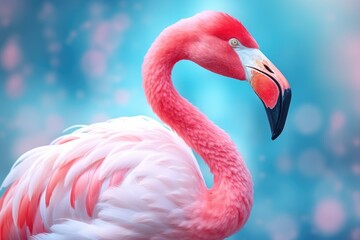 Pink flamingo blured background