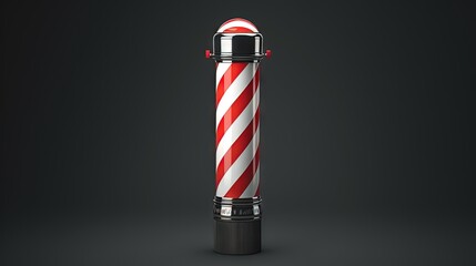 Barber pole sign. Barbershop cylinder. Salon pole retro sign. Hairdresser pole.
