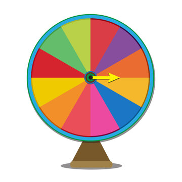 Fortune wheels flat icons set. Spin lucky wheel casino money game symbols. Wheel of fortune vector illustration of a flat. Empty Colorful wheel of fortune isolated from the background.