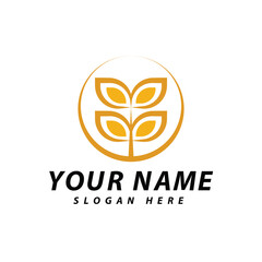 vector flat wheat logo, illustration, logo for wheat farm, green farm, tree logo