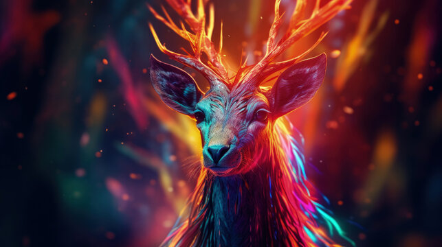Mystical Creature: A Colorful Stunning Mythical Animal, Ideal for Screensavers and Desktop Backgrounds