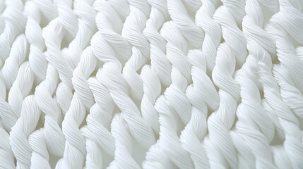 Fototapeta na wymiar Microscopic Textures: Close-Up of Detailed WHITE Fabric Textile, 