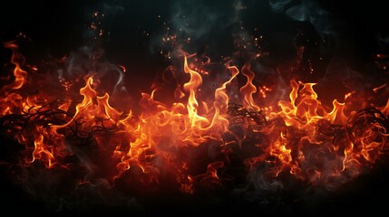 Fiery Inferno Unleashed: Blazing Flames Engulf Darkness in a Dance of Elemental Fury