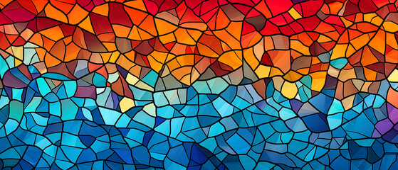 Colorful stained glass background. Abstract mosaic texture. 
