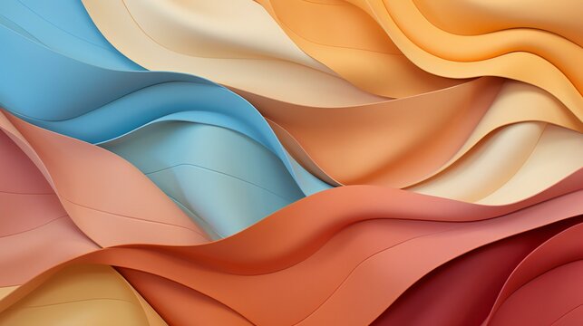 Warm and Cool Tones Interweaving in a Seamless Flow of Abstract Shapes