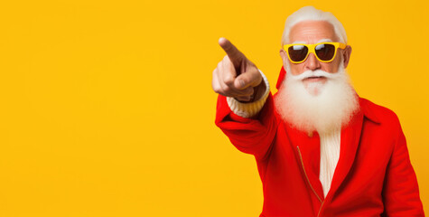 Old Santa Claus Pointing Finger