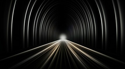 Dramatic Light at the End of a Monochromatic Tunnel with Sweeping Lines and Shadows