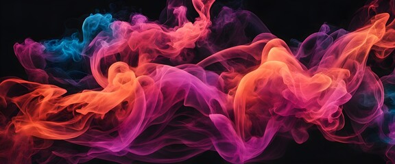 A Dazzling Display of Colorful Smoke, Evoking Vibrant Hues and Enchanting Patterns.