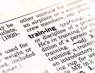 Closeup of the definition of training