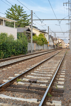 railroad tracks in the countryside