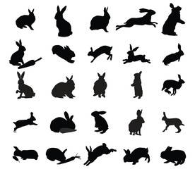 Vector Rabbit Silhouette Design, Stock Illustration.