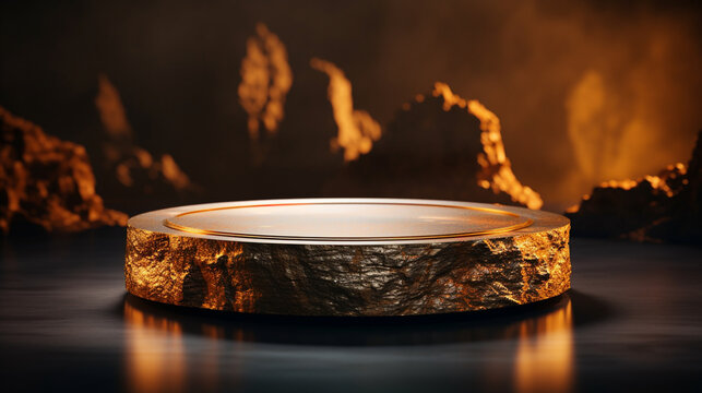 Volcanic Rocks Display - Dark Theme Product Stage