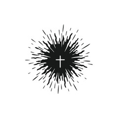 Obraz premium Logo of abstract icon vector silhouette isolated design christen concept