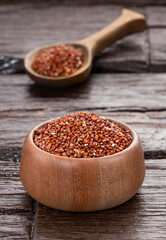 Raw organic red quinoa seeds - Healthy cereal