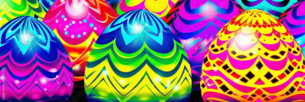 Aufkleber abstract background with colorful easter eggs