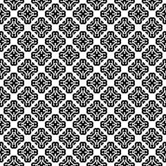 Black and white seamless abstract pattern. Background and backdrop. Grayscale ornamental design. Mosaic ornaments. Vector graphic illustration. EPS10.