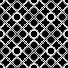 Black and white seamless abstract pattern. Background and backdrop. Grayscale ornamental design. Mosaic ornaments. Vector graphic illustration. EPS10.