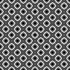 Black and white seamless abstract pattern. Background and backdrop. Grayscale ornamental design. Mosaic ornaments. Vector graphic illustration. EPS10.