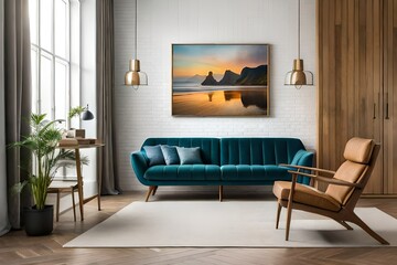 living room with fireplace