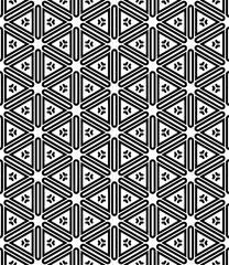 Black and white seamless abstract pattern. Background and backdrop. Grayscale ornamental design. Mosaic ornaments. Vector graphic illustration. EPS10.