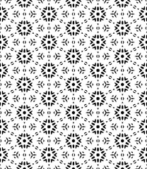 Black and white seamless abstract pattern. Background and backdrop. Grayscale ornamental design. Mosaic ornaments. Vector graphic illustration. EPS10.