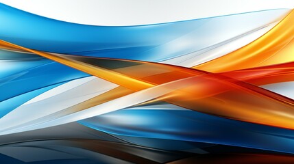Captivating Interplay of Light and Color: Blue and Orange Hues in a Graceful Abstract Composition