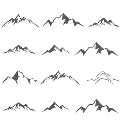 Black and white mountain line arts wallpaper, luxury landscape background design for cover, invitation background, packaging design, fabric, and print. Vector illustration. - obrazy, fototapety, plakaty